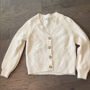 LOFT Ivory Knit Cardigan